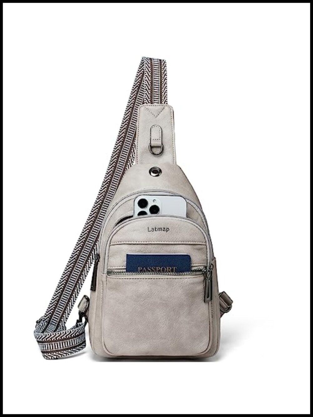Faux Leather Sling Bag Crossbody Fanny Pack Waterproof Small Daypack Backpack